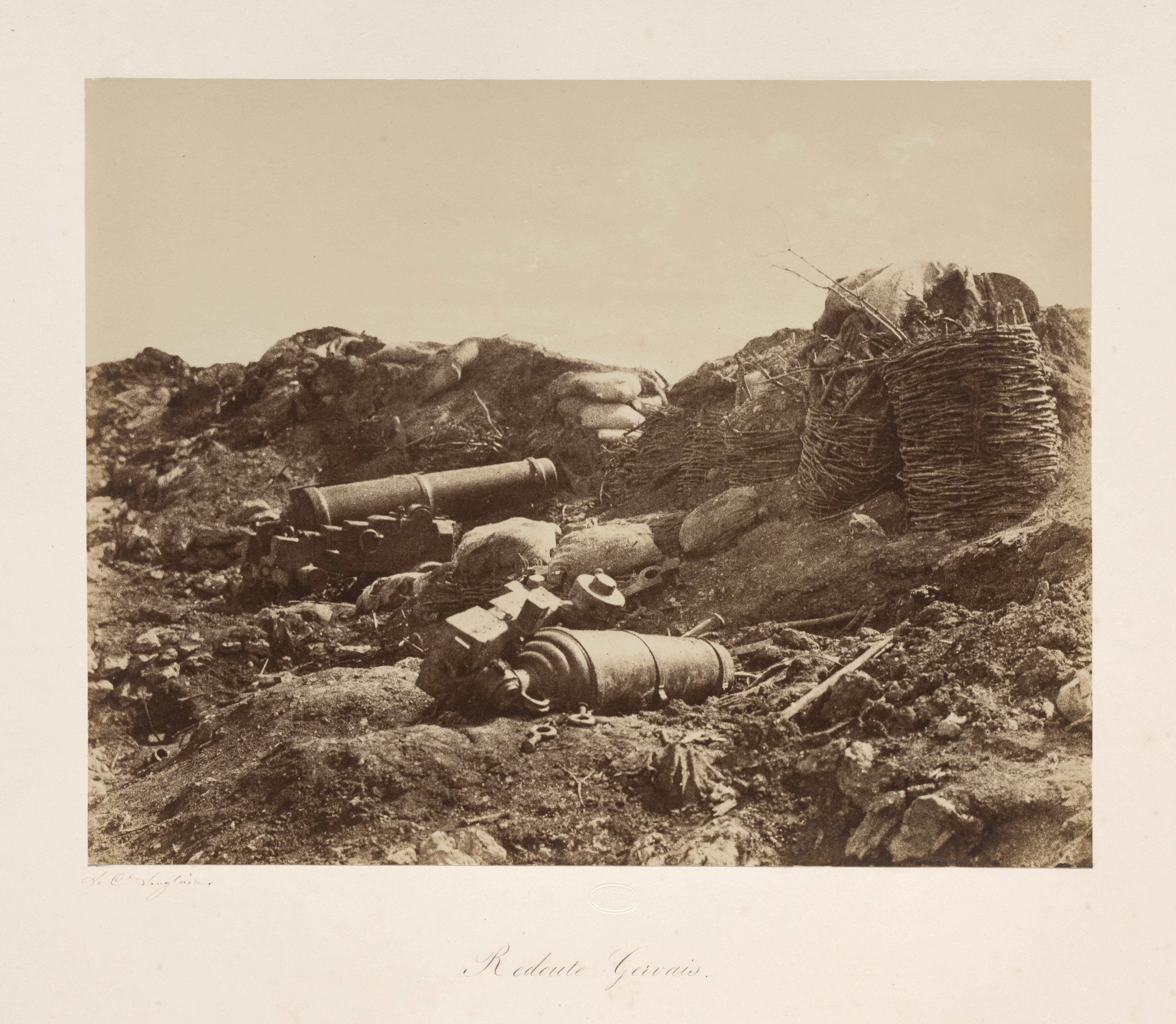 The crimean war, broken cannons on the ground.